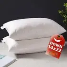 YSTHER Down Feather Throw Pillow Inserts 14x22 Set of 2 Firm Large Lumbar Pil...