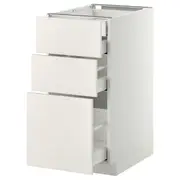 METOD base cb 3 frnts/2 low/1 md/1 hi drw, white Maximera/Veddinge white, 40x60x80 cm