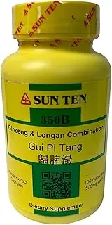 Ginseng & Longan Combination, 100 Capsules, 350B GUI Pi Tang