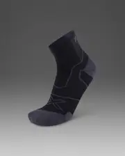 Vectr Cushion 1/4 Crew Compression Socks, 2XU, XL, Black/Titanium, Unisex