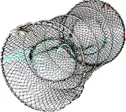 Krmoau Crab Trap, Fishing Bait Trap, Multifunctional Floating Bait Basket with Casting Net, Heavy Duty for Zones, Freshwater Catching and Beach Use
