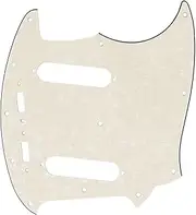 Musiclily Pro 12-Hole Guitar Pickguard for Fender American Mustang, 4Ply Aged White Pearl