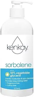 Kenkay Skin Relief Sorbolene and Glycerine Cream 325ml Pump - Total Body Moisturiser - Fragrance-Free - Color Free - for All Skin Types