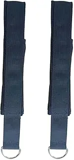 Double Pilates Straps - 2 Pack Hand and Foot Fitness Equipment Straps | Durable Webbing Straps for Pilates Reformers and Yoga, Black Double Handle Straps for Effective Training