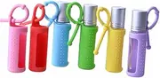 Beavorty 6pcs Travel Essential Oil Case Roller Bottle Cover with Hanging Hook Keyring Bottle Holder 10ml Roller Bottle Case Liquid Keychain Protective Cover Case Glass Bottle Travel Bottle
