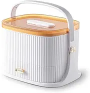 Fahgaer Portable Kit Container Medicine Box Mask Storage Family Home Emergency Bag Pill Kits,White Yellow