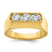 14k Yellow Gold Men's 1 carat Diamond Complete Ring