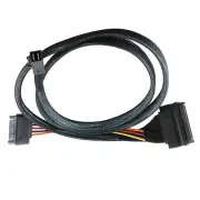 12GB/s Mini SAS Cable SFF 8643 to SFF 8639 NVMe SSD W/ 15 Pin SATA Power 50cm
