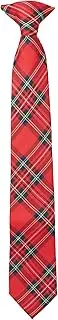 [Jacob Alexander] Royal Stewart Red Plaid Boys' 14" Pre-Tied Clip-On Neck Tie, Red