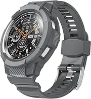 VeveXiao Rugged Case Band for Samsung Galaxy Watch 4 Classic 46mm Band with Bumper Accessories, Galaxy Watch 4 Classic 42mm Replacement Strap for Men Women