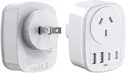 AU to Japan Travel Adapter 2pcs, Japan Travel Adapter, AU to Japan Plug Adapter Type A Travel Power Plug for Japan, Philippines, Canada, Mexico, China, Jamaica, Peru