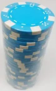 Poker Chips (25) LT. Blue Dice Mold 11.5 gram Clay Composite