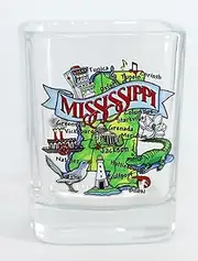 Mississippi State Elements Map Glassware Shot Glass