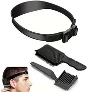 FOTOEVFC Barber Fade Comb, 3Pcs, Professional Hair Cutting Comb with Fade Hair Trimming Guide, Black, Silicone, Plastic, Unisex, Adults, Hairdressers, All Ages