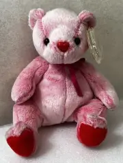 Ty Beanie Babies Romance Bear 2001 New with Tags & Hang Tag Protector RETIRED