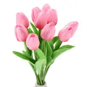 20pcs Tulips Artificial Flowers, Fake Tulip Stems Real Touch (Plum Pink)