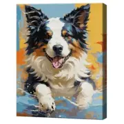 Happy Dog Paint by Numbers Kit – 30x40cm Canvas, Fun & Easy Art