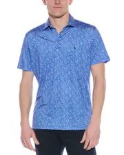 TailorByrd Abstract Floral Performance Polo Shirt