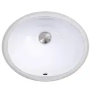 UM-13x10-W 13-Inch by 10-Inch Oval Ceramic Undermount Vanity Sink, White