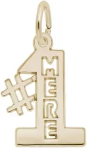 Gold-Plated Sterling Silver Number One Mere Charm by Rembrandt