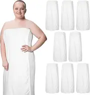 [Tigeen] 8 Pcs Spa Wraps for Women Bath Spa Wrap Spa Robes with Adjustable Closure and Elastic Top Lightweight Spa Robe