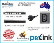 Rack Mount PDU 19" Power Board 7 Way GPO 4 x C13 Sockets 1RU Strip Rail