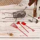 1/12 Dollhouse Simulation Garden Tools Kit Dollhouse Shovel Rake Hoe Farm To _ha