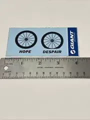 Vintage Giant Bicycles 4” Sticker Hope Despair