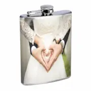 Wedding Love Em1 Flask 8oz Stainless Steel Hip Drinking Whiskey