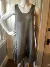 Simply Couture TOP TUNIC DRESS Grey Knit w/Lace sleeveless over dress Medium