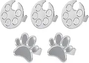 Nail Art Palette Rings - Portable Palette Ring | Small 5x Color Mixing Plate Wearable | Stainless Steel Nail Art Mixing Tools, Cat Claw And Round Shape Manicure Display Plate Accessories