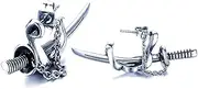 [NEWQZ] Punk Fashion Earrings Men's Creative Sword Ear Studs Dangles, Titanium Steel