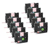 10PK TZ-232 TZe-232 Label Tape Red On White Fit For Brother P-Touch Label Maker