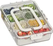 Snackle Box Container With Tableware Storage, Divided Serving Tray with Lid