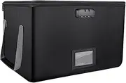 Fireproof Document Box | File Box with Lock | File Storage Box with Zippers | File Organiser, Large Capacity Waterproof Safe Box, Sealed Filing Cabinet Organizer Portable Handl