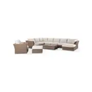 Coco - Package D - Huge Modular Corner With Chaise Brushed Wheat - Cream - Left Side