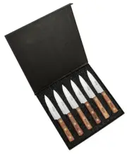 CASE XX KNIVES WALNUT WOOD STEAK KNIFE SET OF 6 - HINGED PRESENTATION BOX XX640