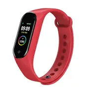 M4 USB Charging Custom Dials Full Touch Screen Heart Rate Blood Pressure O2 Monitor Weather Push bluetooth Smart Band - Red