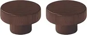 Wood Pull Handle 2Pcs Solid Wood T Shaped Handle Drawer Wardrobe Door Cabinet Cabinet Round Single Hole Log Door Handle 5Cm Black Walnut