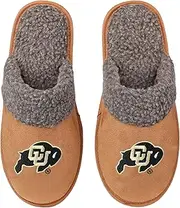 [FOCO] NCAA Men’s Sherpa Scuff Brown Moccasin Slippers – Ultra-Soft Plush Lining & Embroidered Team Logo – Officially Licensed NCAA Footwear for Ultimate Comfort & Team Spirit