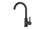 Matt black goose neck kitchen/laundry sink mixer