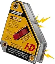 Adjust-O Magnet Square, Heavy Duty, On/Off Switches, Pull Force: 65 lbs, 4-3/8" x 3-3/4" x 1-1/8", MSA46-HD, Strong Hand Tools