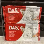 Lot Of Two (2) 2.2 Lb DAS Air-Drying Modeling Clay 2.2lb White Block NIP