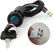 Ignition Barrel Key Switch Universal 4 Pin Wire Ignition Key Switch for 50cc 70cc 90cc 110cc 125cc ATV Kart Quad Bike Motor Ignition Key Switches(C)