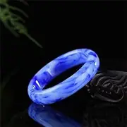 [Generic] Hetian Jade Gobi Jade Gold Silk Jade Blue and White Jade Bracelet Floating Flower Jade Bracelet Female Jade