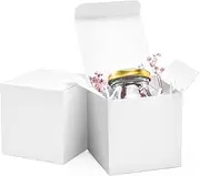 ValBox 3x3x3 White Gift Boxes 50pcs Recycled Paper Cube Boxes with Lids for Gifts, Crafting, Cupcake Boxes, Easy Assemble Boxes for Party Favor
