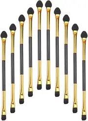Mikinona 20pcs Eye Shadow Dual Applicators Makeup Brush Set Gentle Eyeshadow Brushes for Women Soft Tips Travel-friendly Beauty Supply for Daily Use