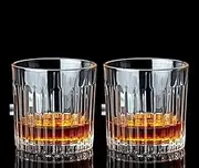 Crystal Whiskey Glasses Set of 2, 10oz/300ml Old Fashioned Whiskey Glasses, Lead-Free Crystal Whiskey Tumbler