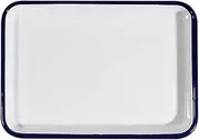 Enamel Oblong Tray - Pie Dish Container, Rectangular Plate for Fruit, Vegetable, Cake, Lasagna - Baking Pan for Oven, Stove, Dishwasher - Laboratory and Restaurant Use