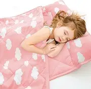 Toddler Nap Mat with Removable Pillow and Blanket, Portable Nap Mats for Preschool Kindergarten Daycare Roll up Sleeping Bag for Kids Quilted Nap Mat, Super Soft & Cozy